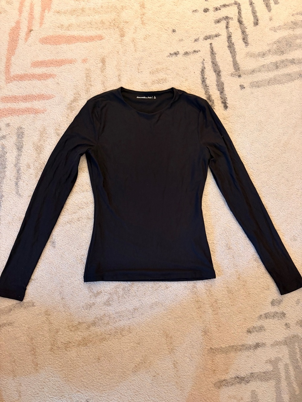 Abercrombie and Fitch seamless body skimming black long sleeve shirt small